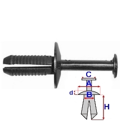 Clip pin extender bmw 3 5 opel astra c10009, фото