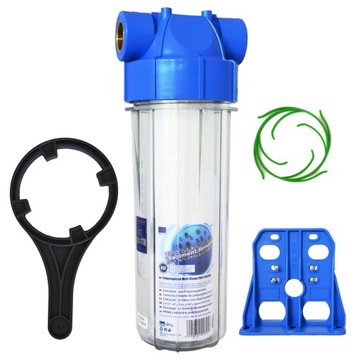 Фільтр корпус 10" роз'єми 1" з картриджем, ключом aquafilter fhpr1 - b1 - aq, фото