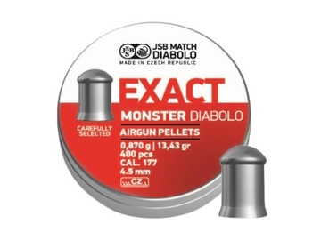 Дробові патрони 4, 52mm jsb exact monster 400szt. надкаліберний закруглені рівно точний, фото
