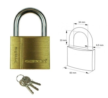 Padlock with a shackle turnkey gerda, фото