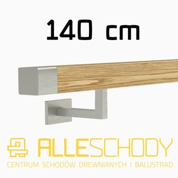 Handrail wall-mounted wooden 40x40 140cm oak color, фото