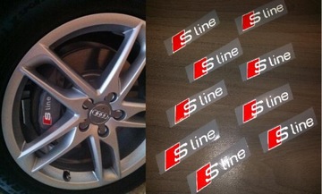 Audi s line наклейка отражающая на суппорт тормозной задний белая hitemp 8lat, фото