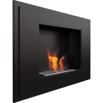 Biofireplace smokeless alpha black with glass + pebbles, фото