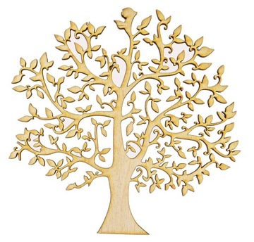 Christmas tree deciduous glued decoupage scrapki 30cm, фото