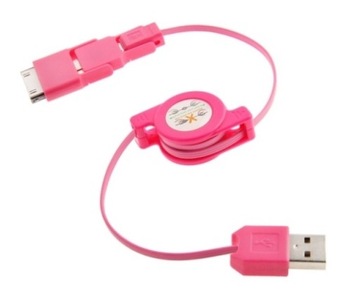 USB зарядний пристрій кабель 3in1 micro USB iPh4 4g (3890)