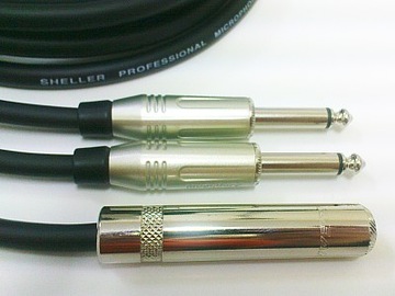 Шеллер каб / розетка6. 3stereo / 2xjack 6.3 моно 2м