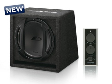 АКТИВНАЯ БАСОВАЯ КОРОБКА ALPINE SWE-815 + ПУЛЬТ ДИСТАНЦИОННОГО УПРАВЛЕНИЯ + МОНТАЖНЫЕ ПРОВОДА