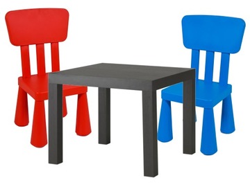 IKEA детский стол LACK + 2 стульчика набор
