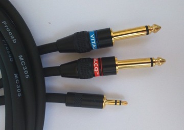 Кабель PROCAB mini Jack 3.5 S/2xjack 6.3 mono 15m