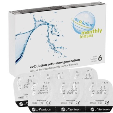 Линзы evO2lution monthly 6pcs BC 8,6 мощность -4,00