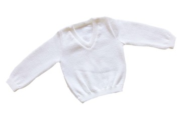 светр пуловер V-подібний виріз * * * білий * * * причастя 158