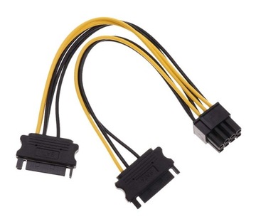 Адаптер питания 2x SATA 15 Pin до 8 Pin PCIe