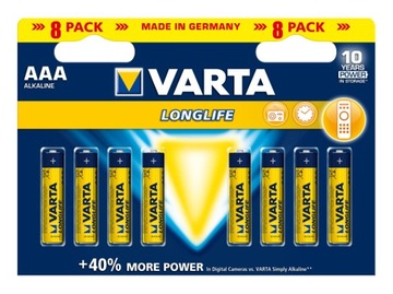 8 батарей LR03 Varta Longlife 1,5 В AAA MN2400