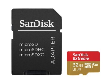 Karta SanDisk microSDHC Extreme 32GB U3 V30 UHS-I