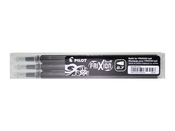 WKŁADY PILOT FRIXION 0,7MM CZARNY ZMAZYWALNY 3SZT