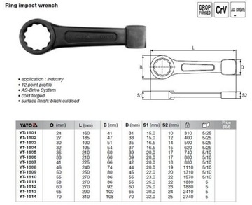 YATO YT-1606 КЛЮЧ НАКИДНОЙ 38 ММ