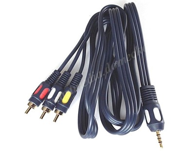 kabel jack 3,5 4 PIN polowy - 3 RCA chinch 3,0m