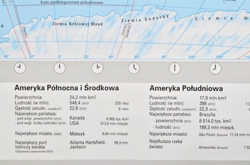 ŚWIAT MAPA ŚCIENNA POLITYCZNA/FIZYCZNA DWUSTRONNA