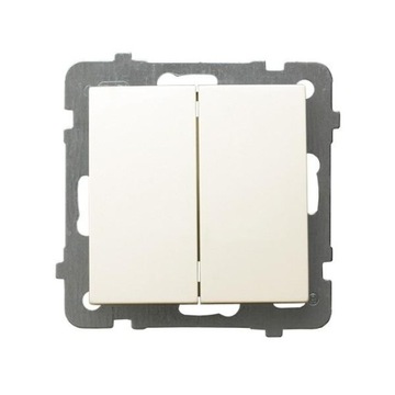 AS ŁP-2G/m/27 - wyłącznik podwójny - Ecru, OSPEL