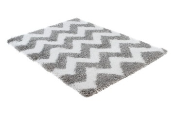 фото ориг. №4, Carpet shaggy 200x300 polyester 5cm gray zigzag