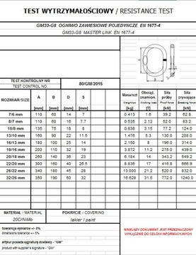 KLASA 8 OGNIWO ZAWIESIOWE POJEDYNCZE 7/6 mm 1,6T