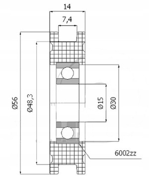 Пластиковый профилированный рулон 56 мм C56/7Ł/15