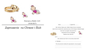 Zaproszenia, zaproszenie na Chrzest i Ślub 2 w 1