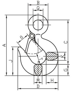 Крюк с проушиной и защитой - сертифицирован 750 кг.