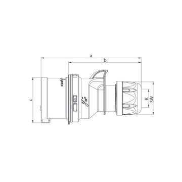 Портативная вилка питания 16А/4П IP44 014-6