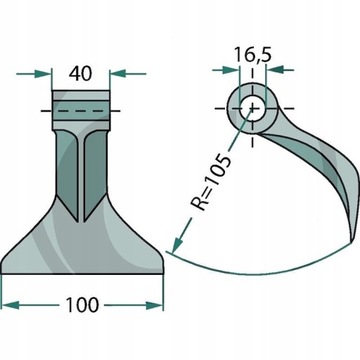 Нож цеповой Agricom 63-RM-86 62мм