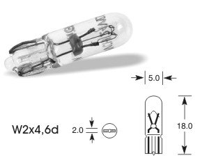 НАРВСКАЯ ЛАМПОЧКА W2.3W 12V W2X4.6D 10 ШТ.