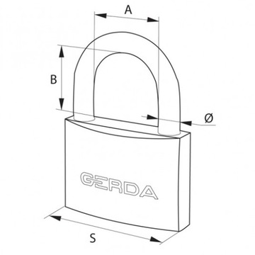 ЧУГУННЫЙ НАВЕСНОЙ ЗАМОК GERDA KZZS 50 С ЗАЩЕЛКОЙ 50 мм