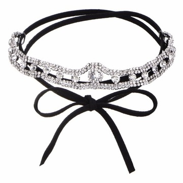 CHOKER ZAMSZOWY NASZYJNIK Z CYRKONIAMI WIECZOROWY