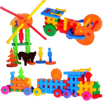 Klocki Przestrzenne Wafle MIX 150 el. w worku