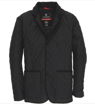 VICTORINOX BLACK ARCH QUILTED PATCHED BLAZER r 48