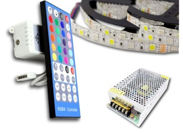 ZESTAW taśma LED 300 SMD RGBW 5050 IP65 pilot 10m