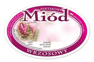 Etykiety na Miód Wrzosowy (100szt) - wzór E307