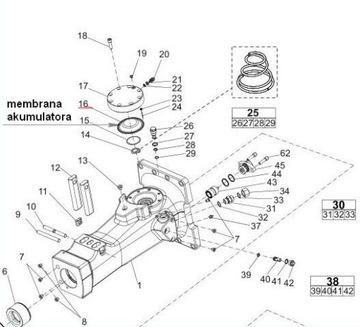 Młot Atlas Copco SB300 SB302 membrana akumulatora