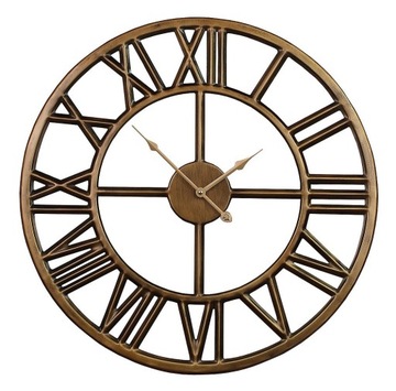 Zegar ścienny złoty brąz metalowy loft retro 45cm