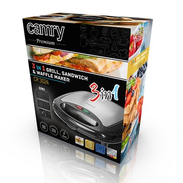 Вафельница 3в1 Сэндвич-тостер CAMRY 3024