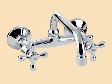 фото ориг. №6, Washbasin faucet wall-mounted retro chrome