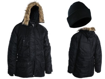 Zimowa KURTKA ALASKA PARKA N3B Basic Czarna - XL