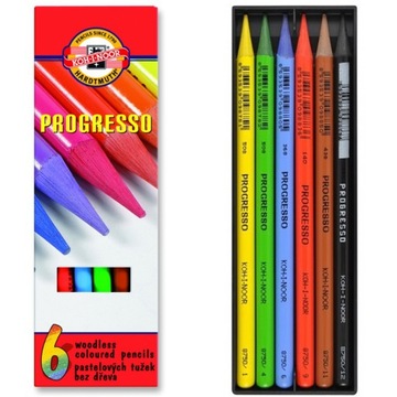 KREDKI BEZDRZEWNE PROGRESSO 6 SZTUK KOH I NOOR