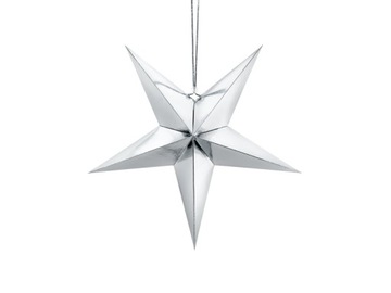 Gwiazda 45cm srebrna na Święta 1szt GWP1-45-018M