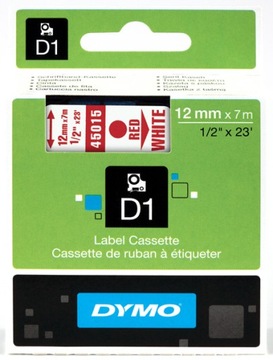 ЛЕНТА ДЛЯ ЭТИКЕТОК DYMO D1 12мм Белая S0720550 / 45015