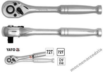 Grzechotka chrom 3/8'' 72T 170mm YATO YT-0314