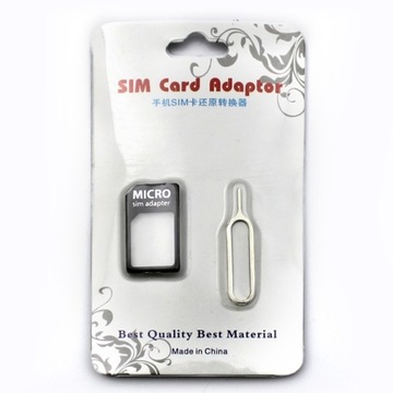 ADAPTER KARTY SIM - MICRO SIM + NARZĘDZIE