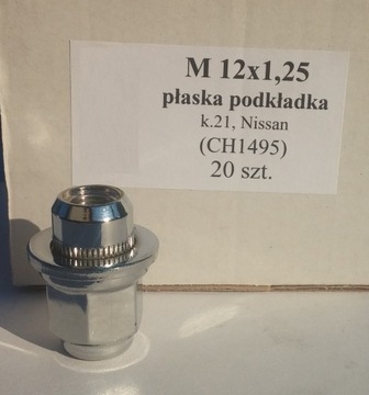 Nakrętka 12x1,25 płaska podkłada klucz 21 NISSAN