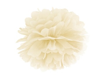 Pompon bibułowy 25cm kremowy 1szt pp25-079