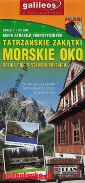 Morskie Oko Dolina Pięciu Stawów - Tatry mapa